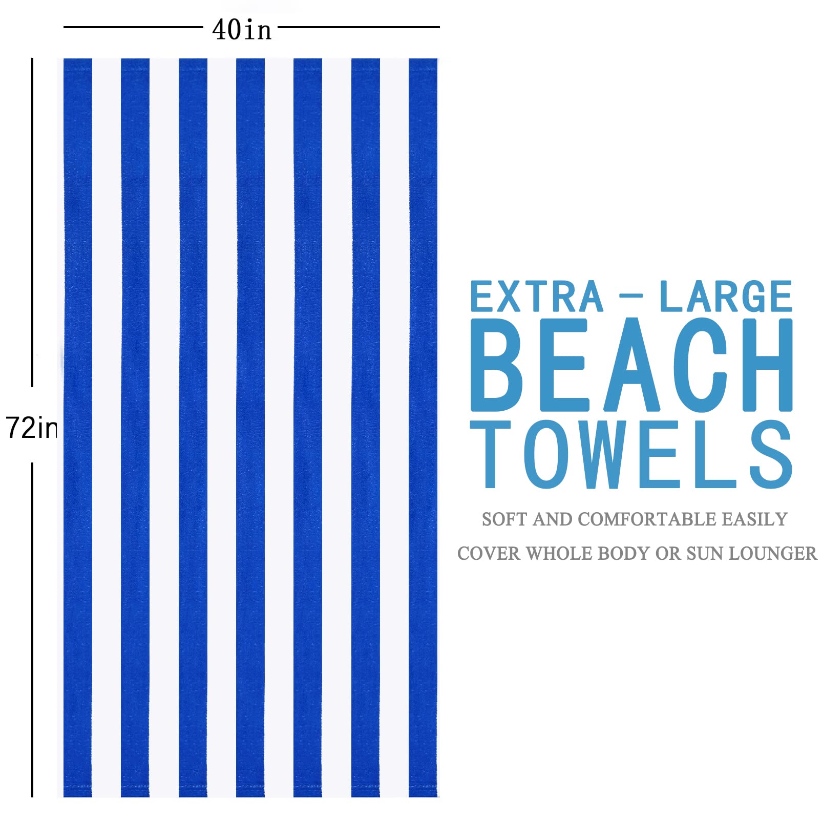 Genovega towel beside person showing true 72x40 inch extra-large size