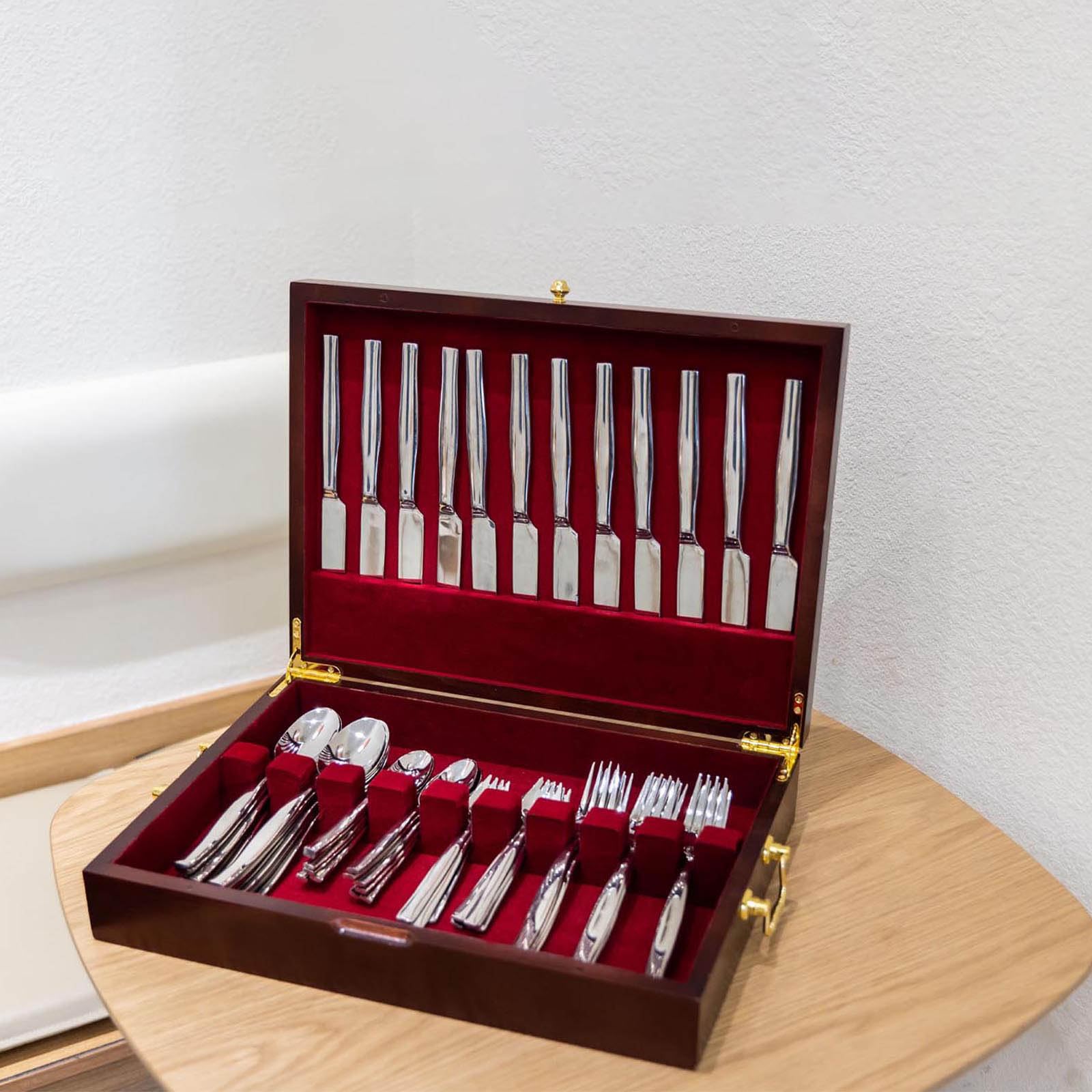 GENRICE displayed on buffet providing decorative storage and quick serving convenience