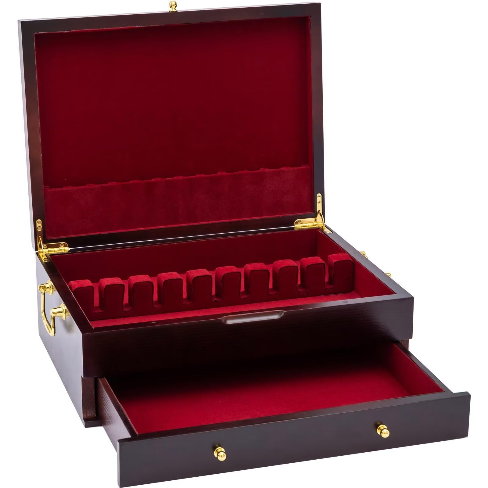 GENRICE open double-layer chest displaying organized trays and easy access benefit