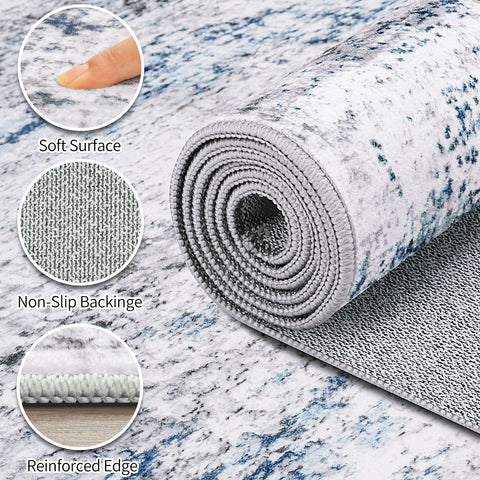 Gent drizz rug being placed in washing machine showing machine-washable convenience