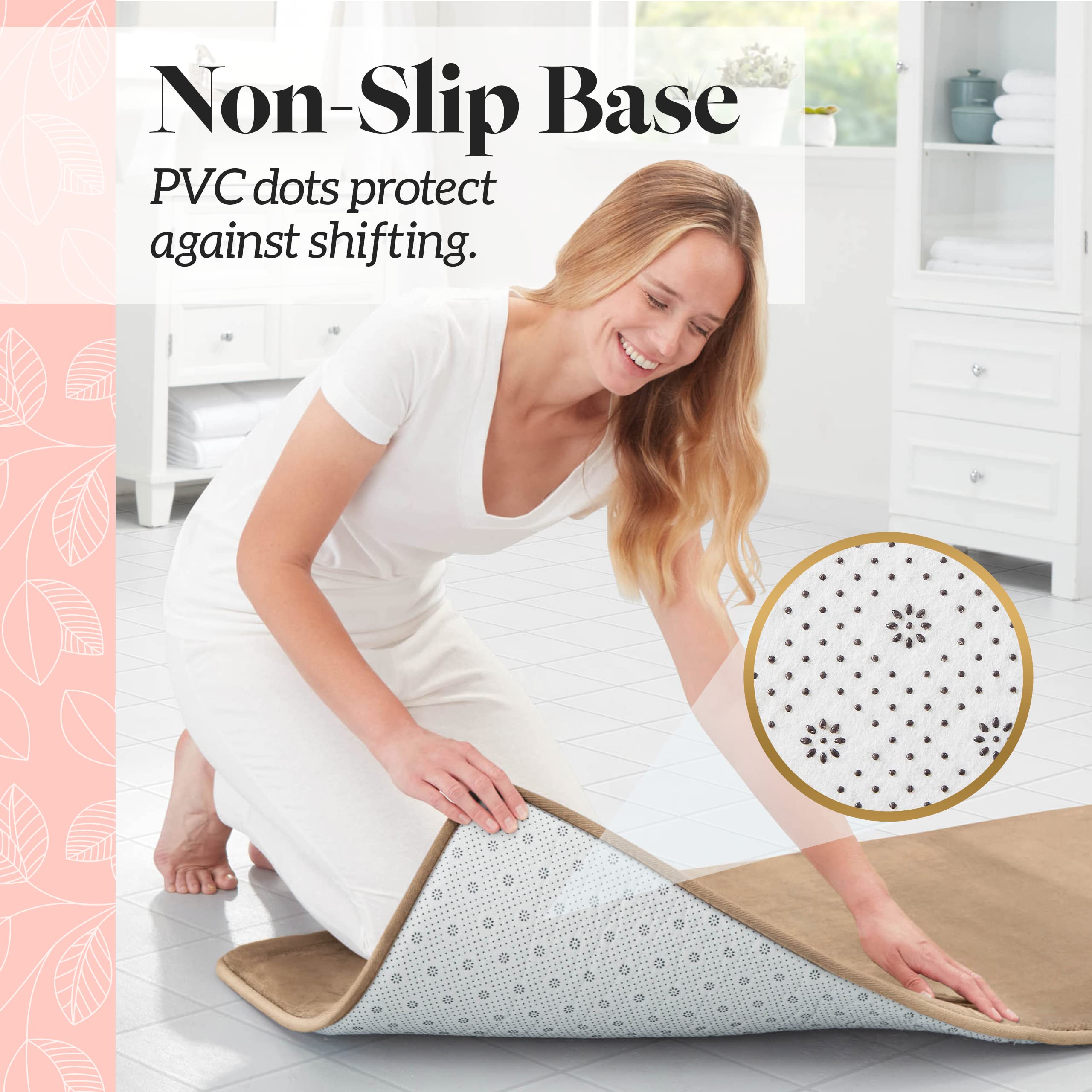 Genteele size scale with shower demonstrates 20x32 inch fit