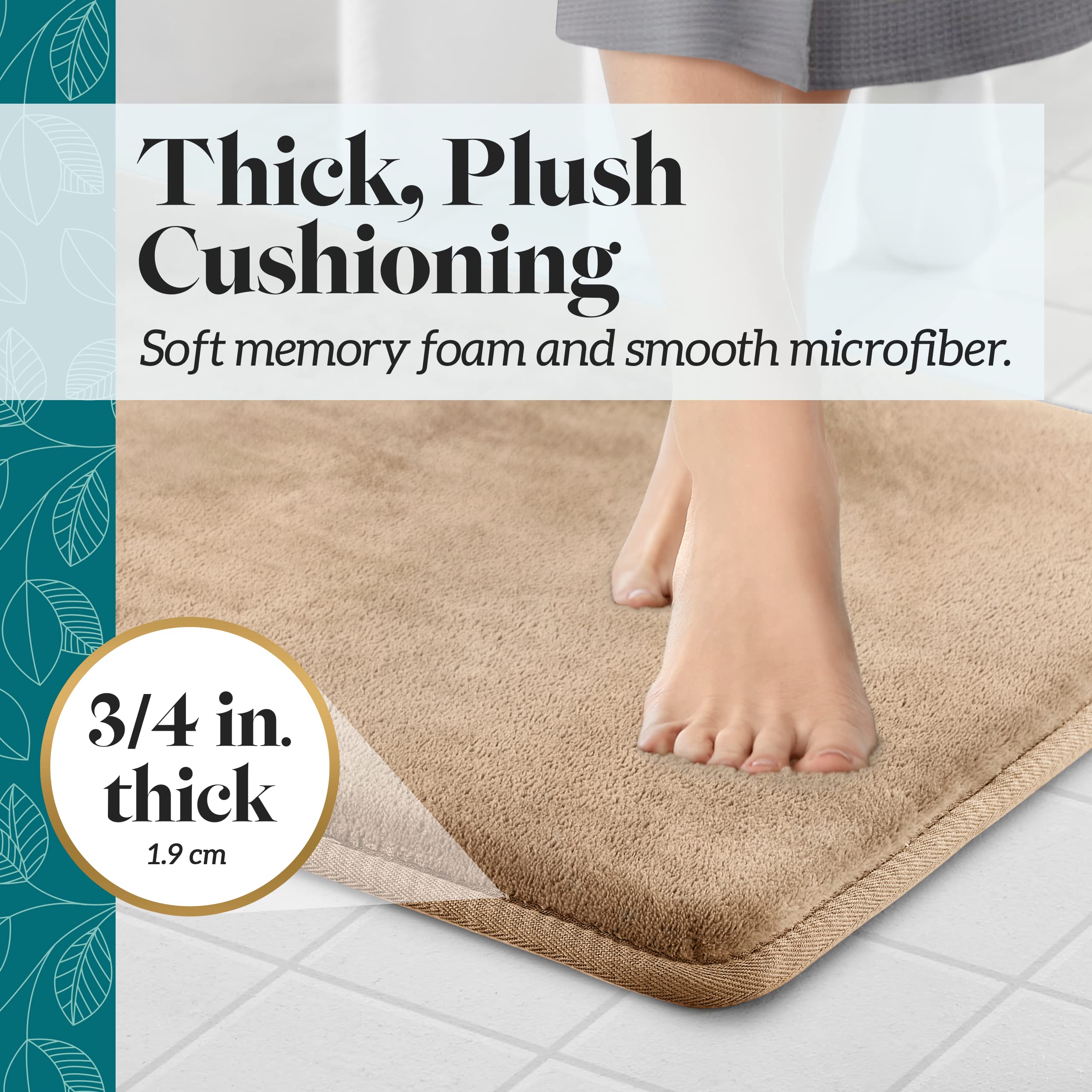 Genteele underside non-slip backing provides secure grip and safety