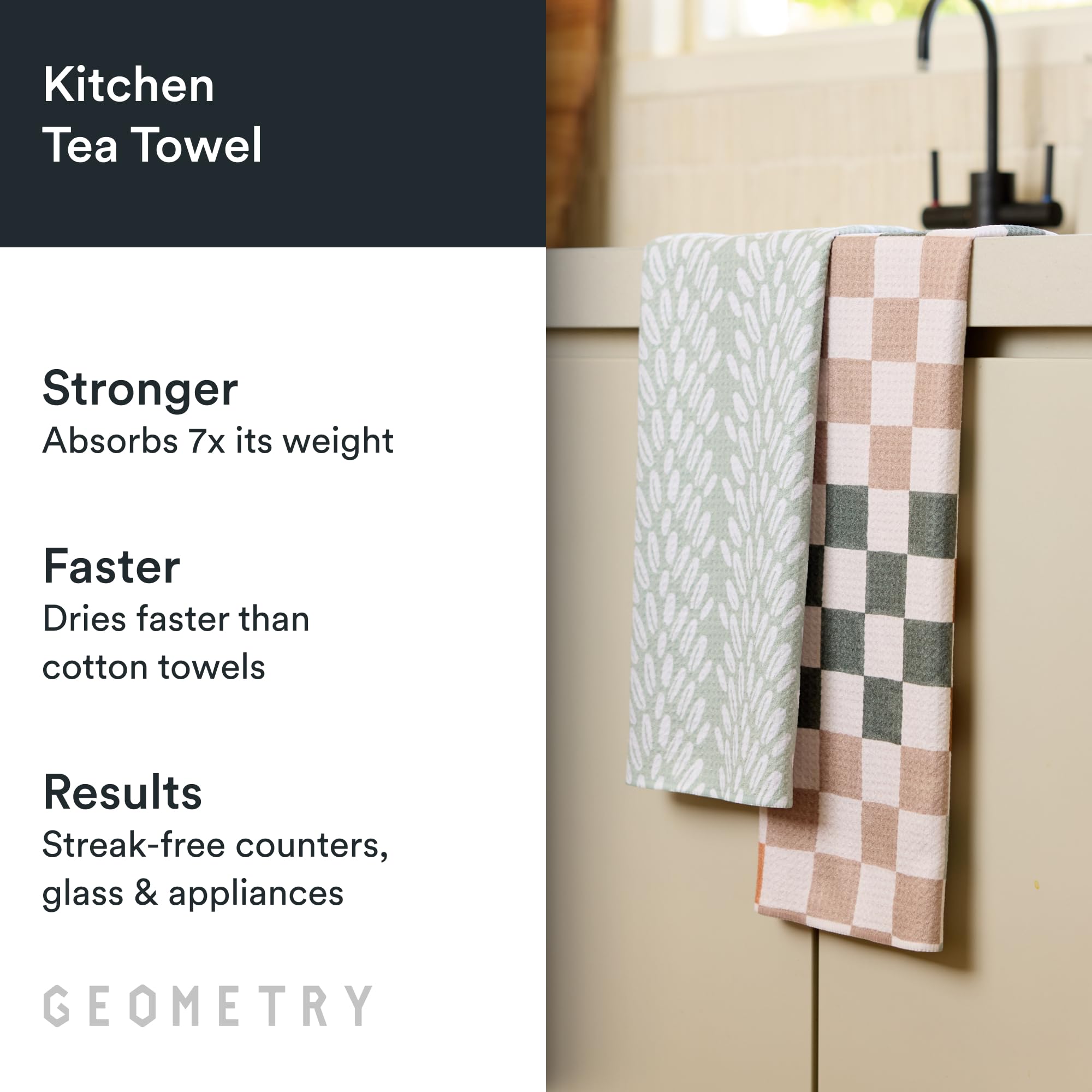 GEOMETRY close-up of geoweave fabric texture, showing high absorbency
