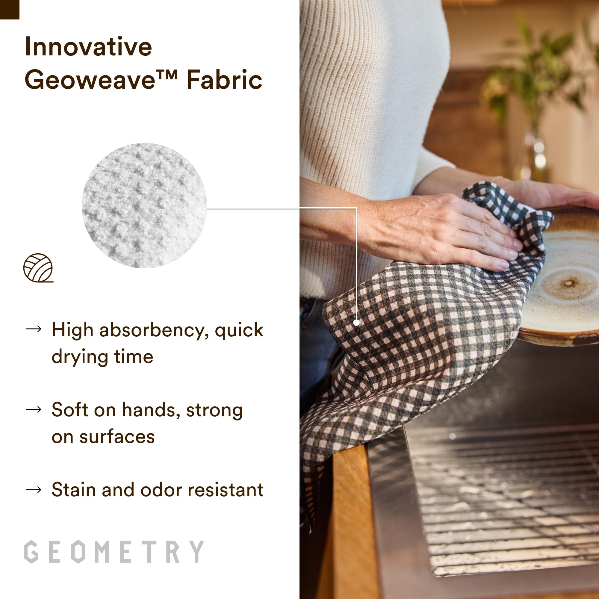 GEOMETRY towel drying glassware gently without scratches
