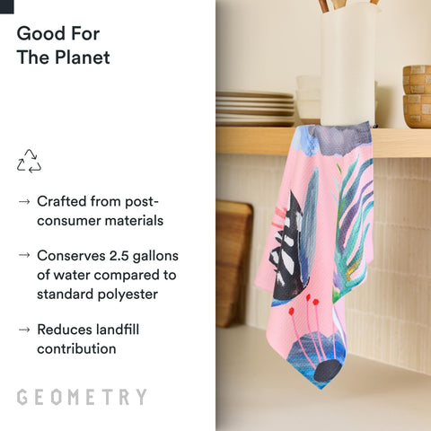GEOMETRY folded towels beside ruler showing 18x30 size for large coverage benefit