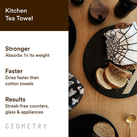 GEOMETRY flat lay full towel showing size and print for versatile use