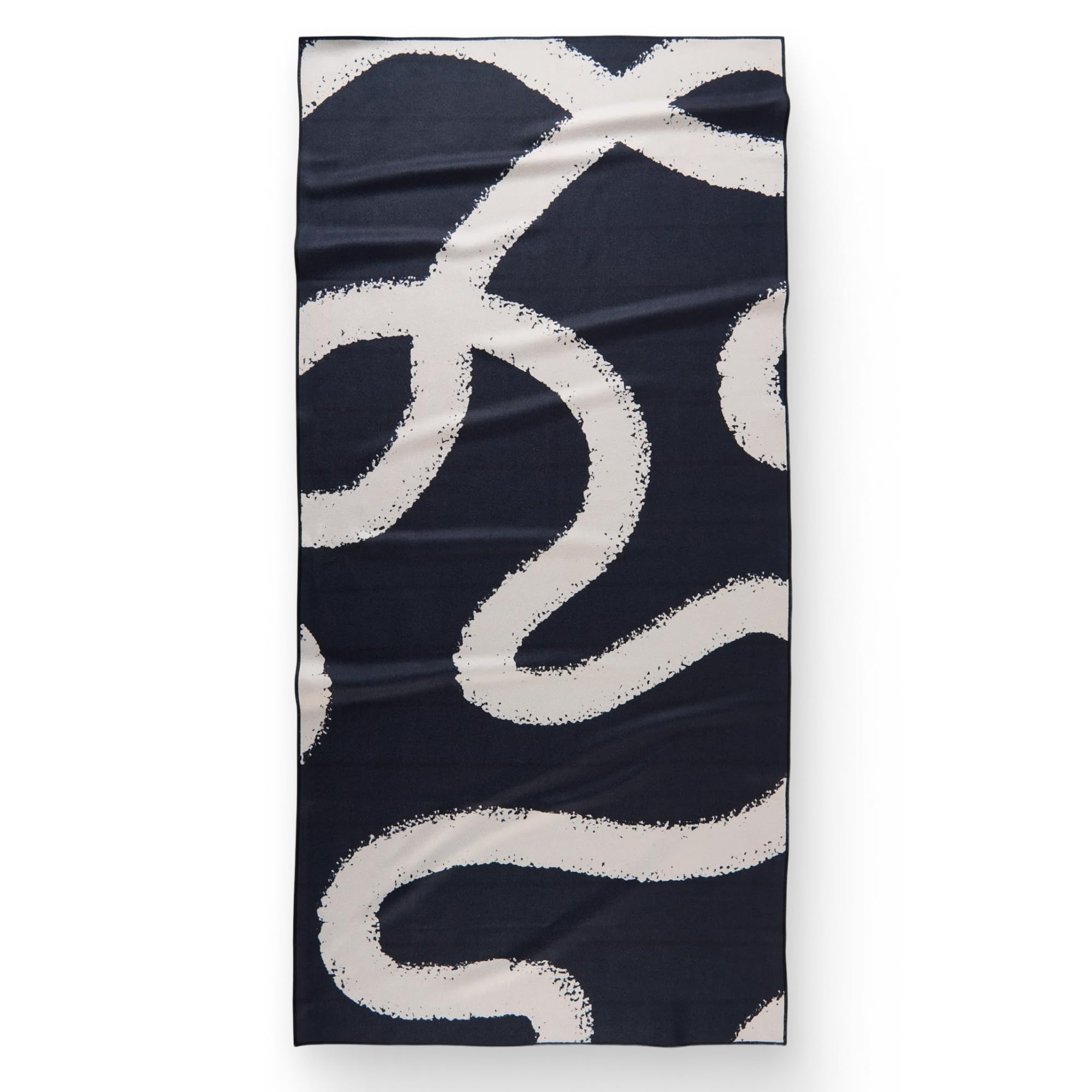 GEOMETRY front view of towel showing vibrant seasonal print and compact design benefit