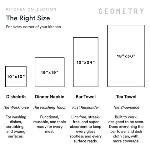 GEOMETRY towel hanging on kitchen hook, offering easy access benefit
