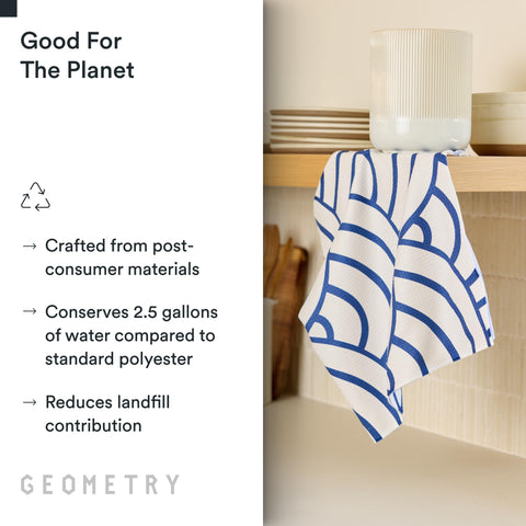 GEOMETRY towel draped over sink drying dishes quickly