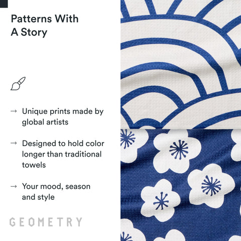 GEOMETRY recycled-material label highlighting sustainable manufacturing