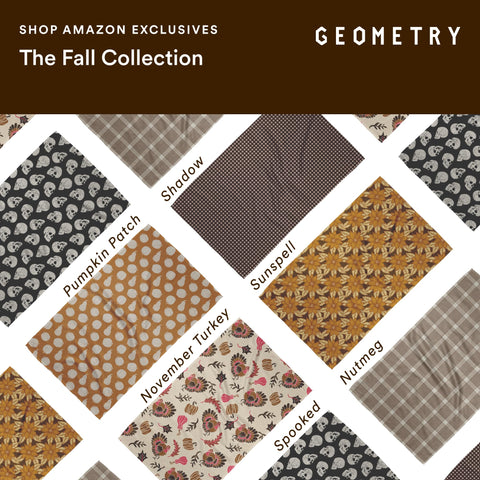 GEOMETRY towels styled in an autumn kitchen to add seasonal color