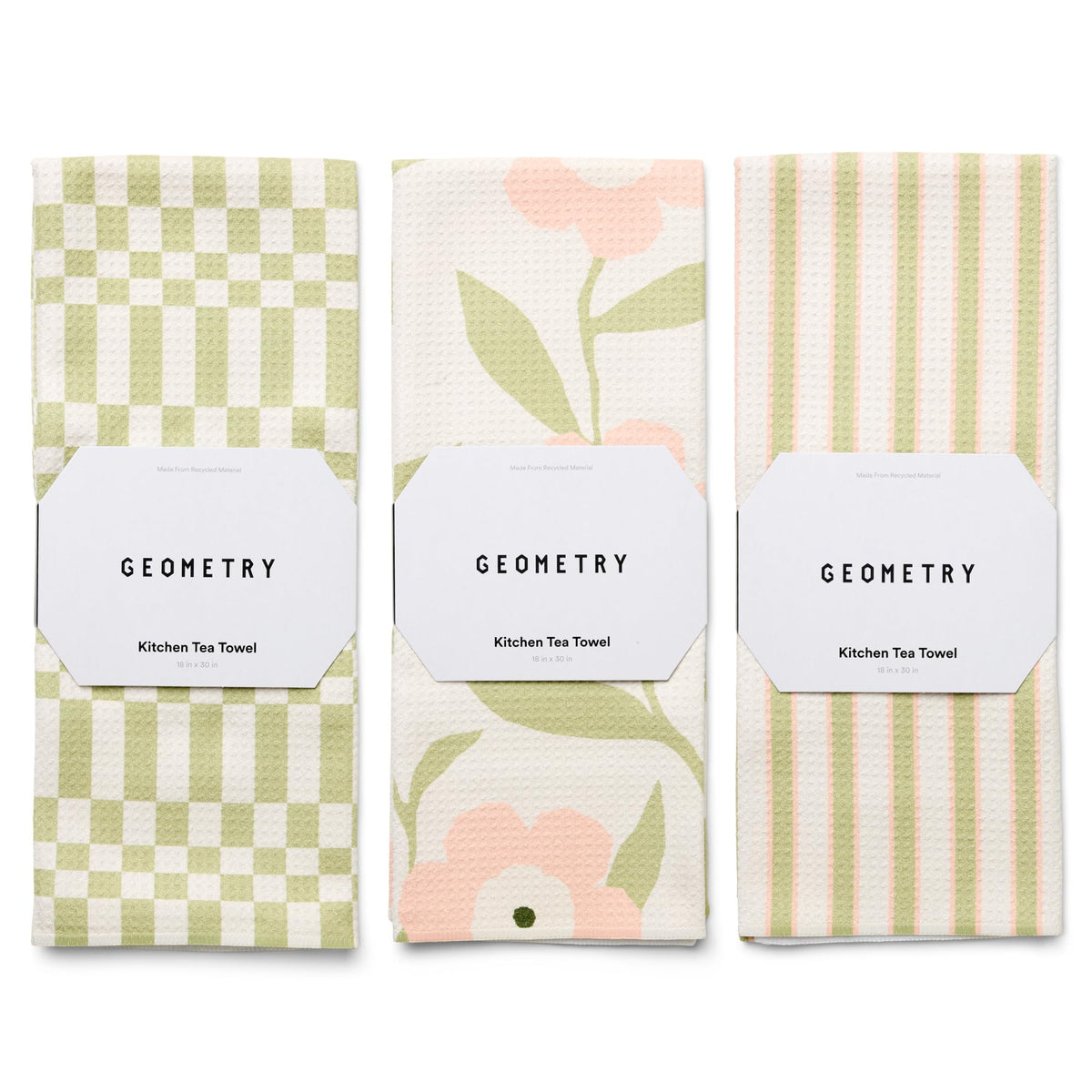 GEOMETRY front packaging showing Meadowlight three-pack and quick-dry benefit