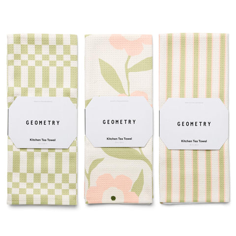 GEOMETRY front packaging showing Meadowlight three-pack and quick-dry benefit