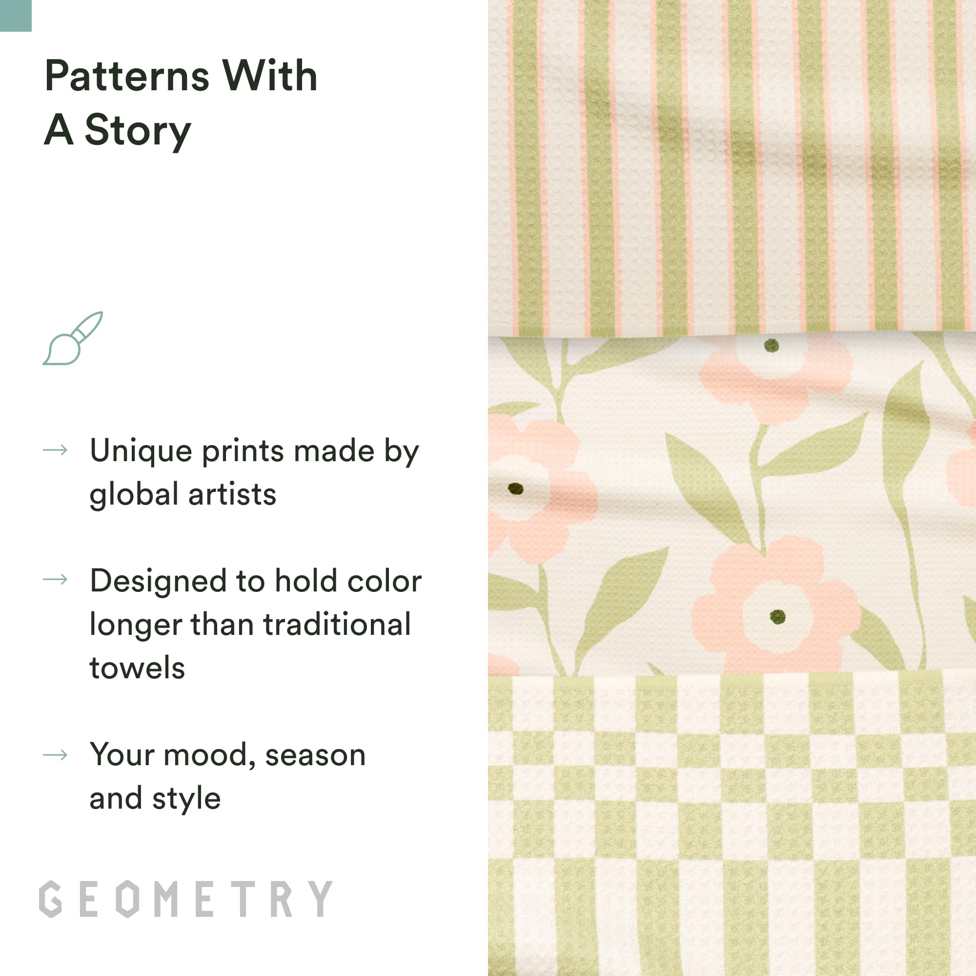 GEOMETRY towel wiping countertop removing spill quickly and safely