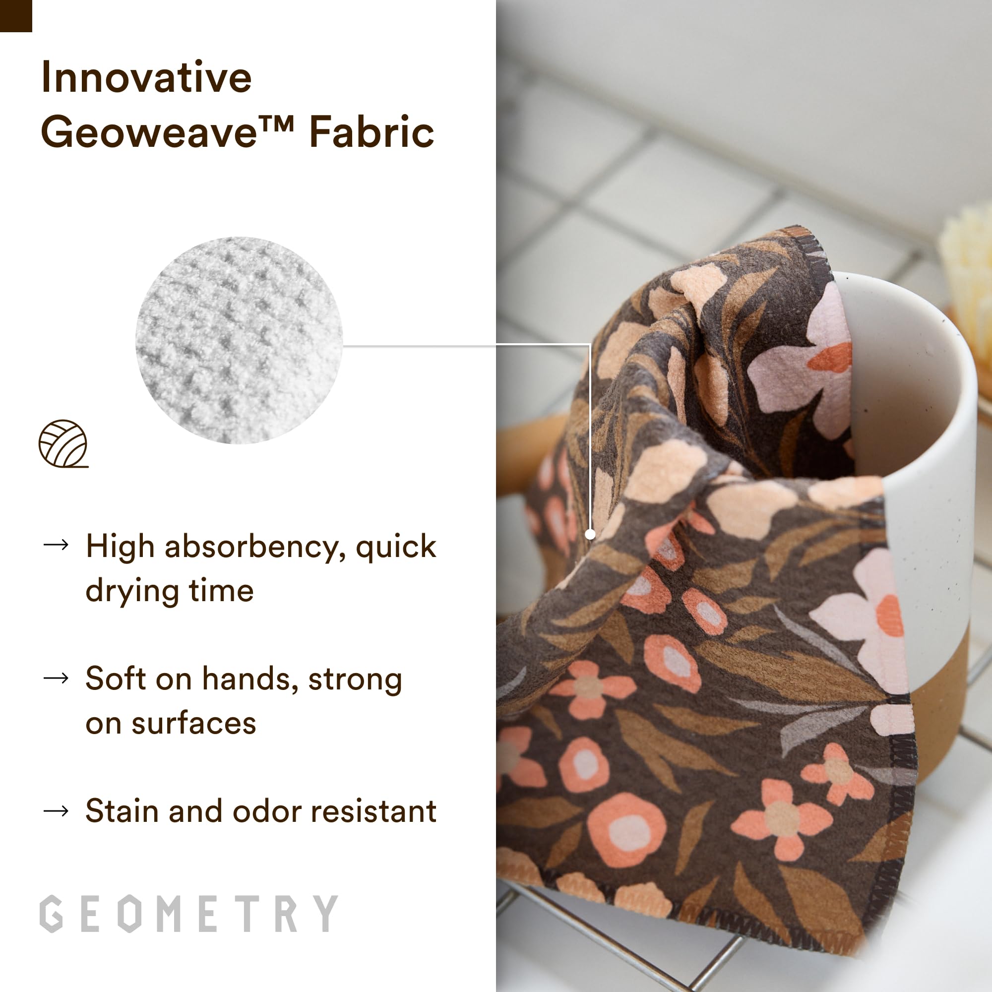 GEOMETRY towel drying glassware, fast-dry action for streak-free shine