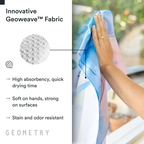 GEOMETRY towel drying a wine glass streak-free and protecting delicate surfaces