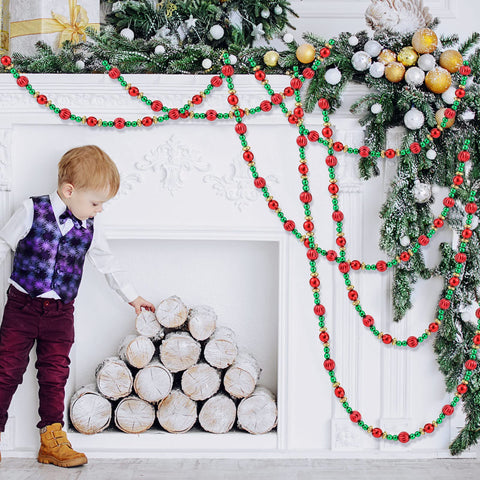 Geosar garland wrapped around banister providing instant festive decoration
