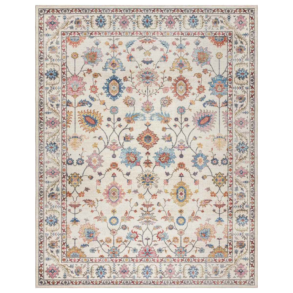 Gertmenian front view of Cullen 8x10 rug showing full boho pattern and color vibrancy