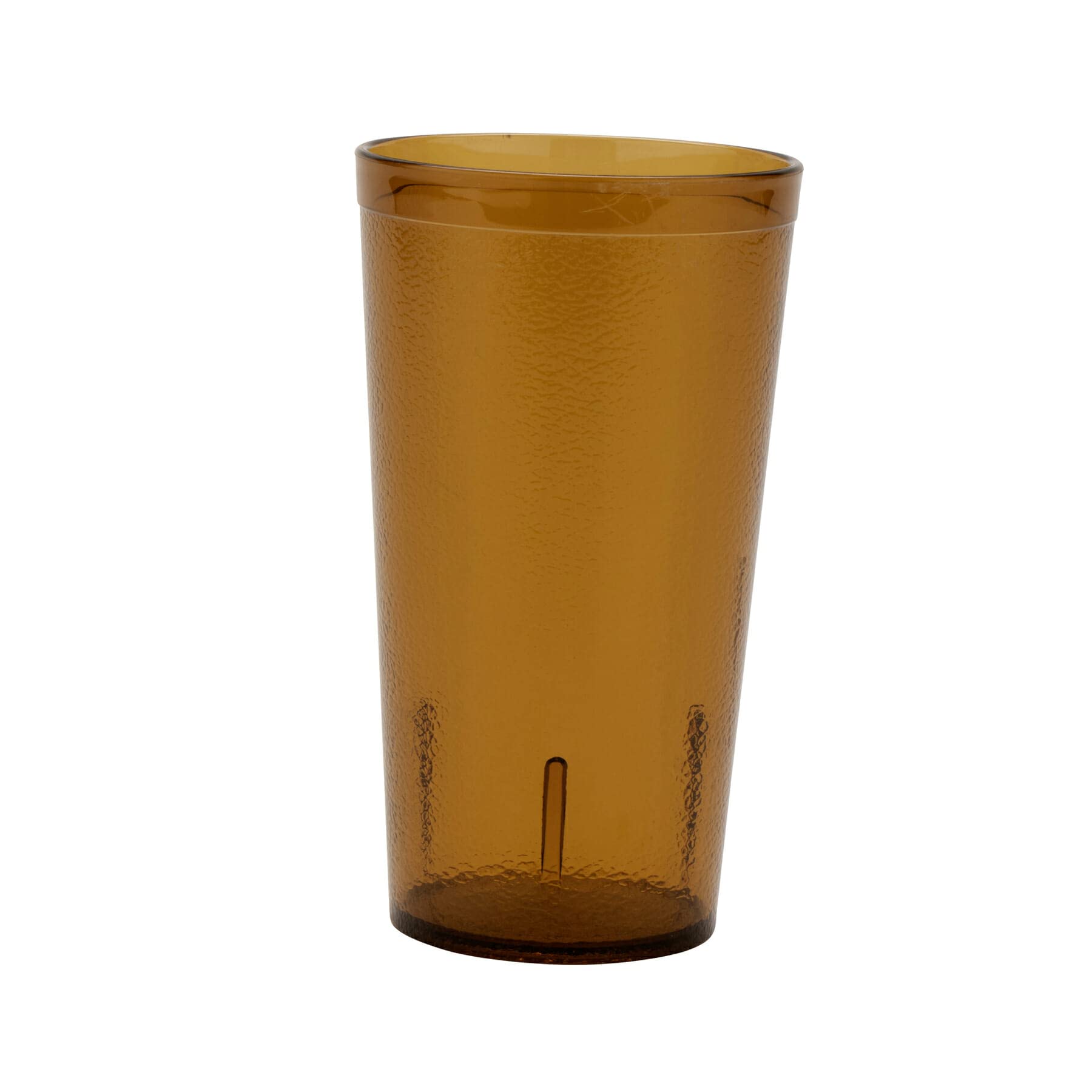 GET amber tumbler close-up of thick wall and reinforced base for impact resistance