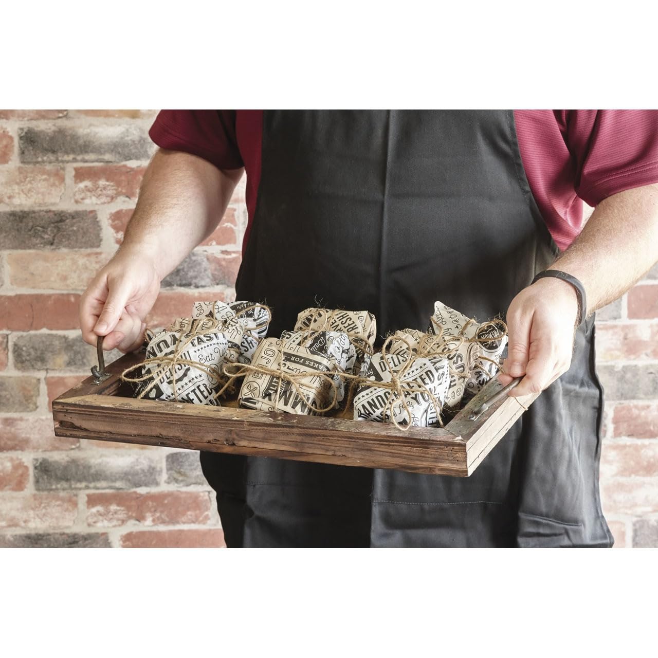 GET basket serving scene with sandwich showcasing tidy, professional display