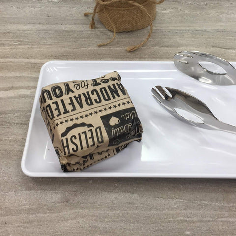 GET sheet beside sandwich showing 12 by 12 inch size scale