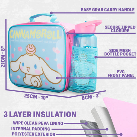 Get Trend Cinnamoroll bag interior close-up showing PEVA lining and insulation for keeping food cooler