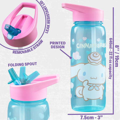 Get Trend Cinnamoroll set next to backpack for scale showing compact size and easy storage