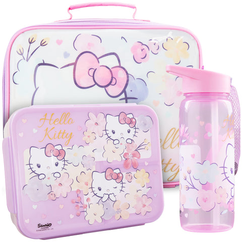 Get Trend Hello Kitty front view of full lunch set showing coordinated design and easy grab