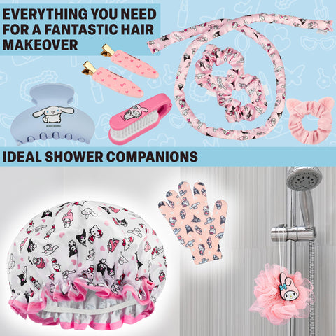 Get Trend Hello Kitty hair accessories detail with scrunchies and sleep mask for comfy use