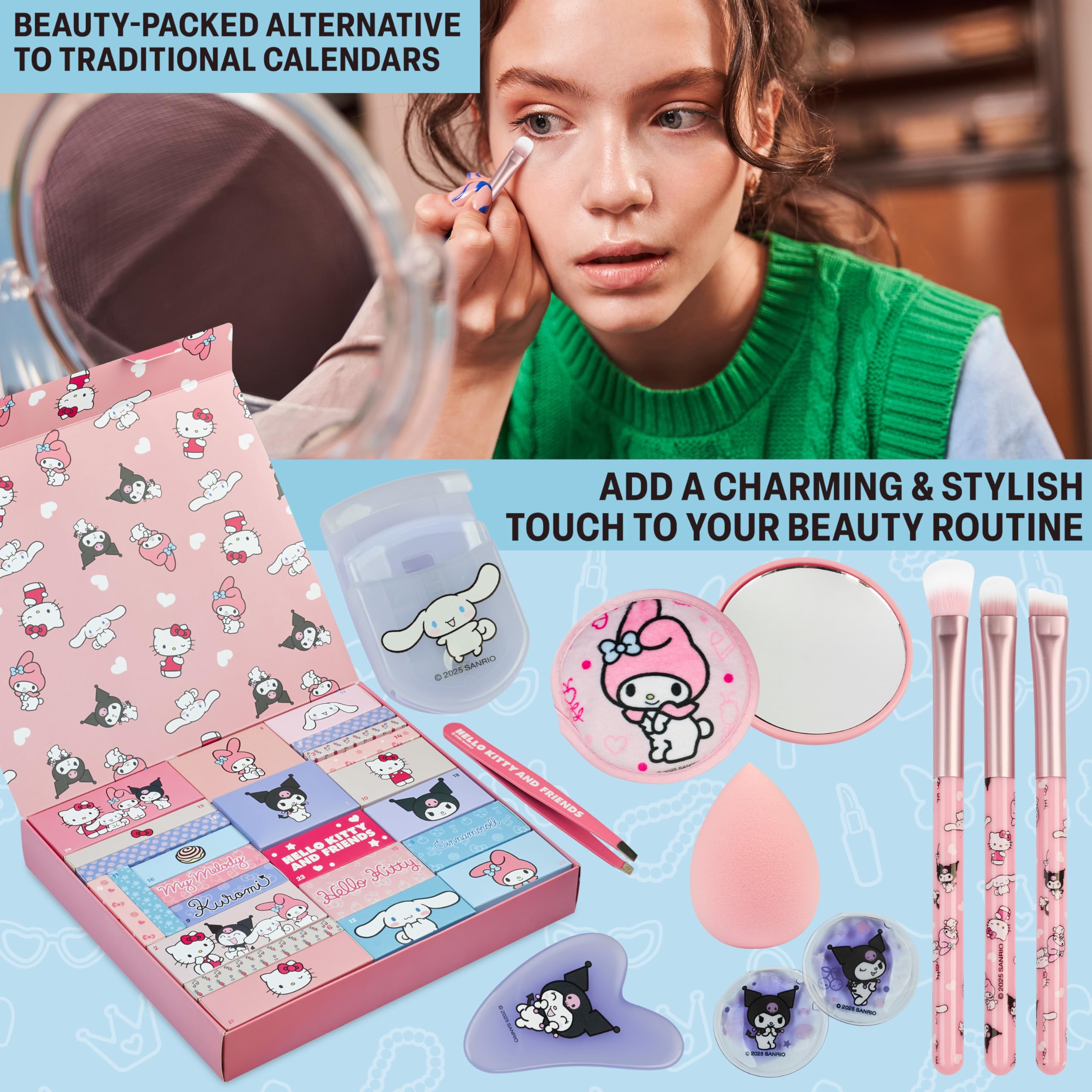 Get Trend Hello Kitty opened calendar layout revealing 24 compartments promotes daily surprises