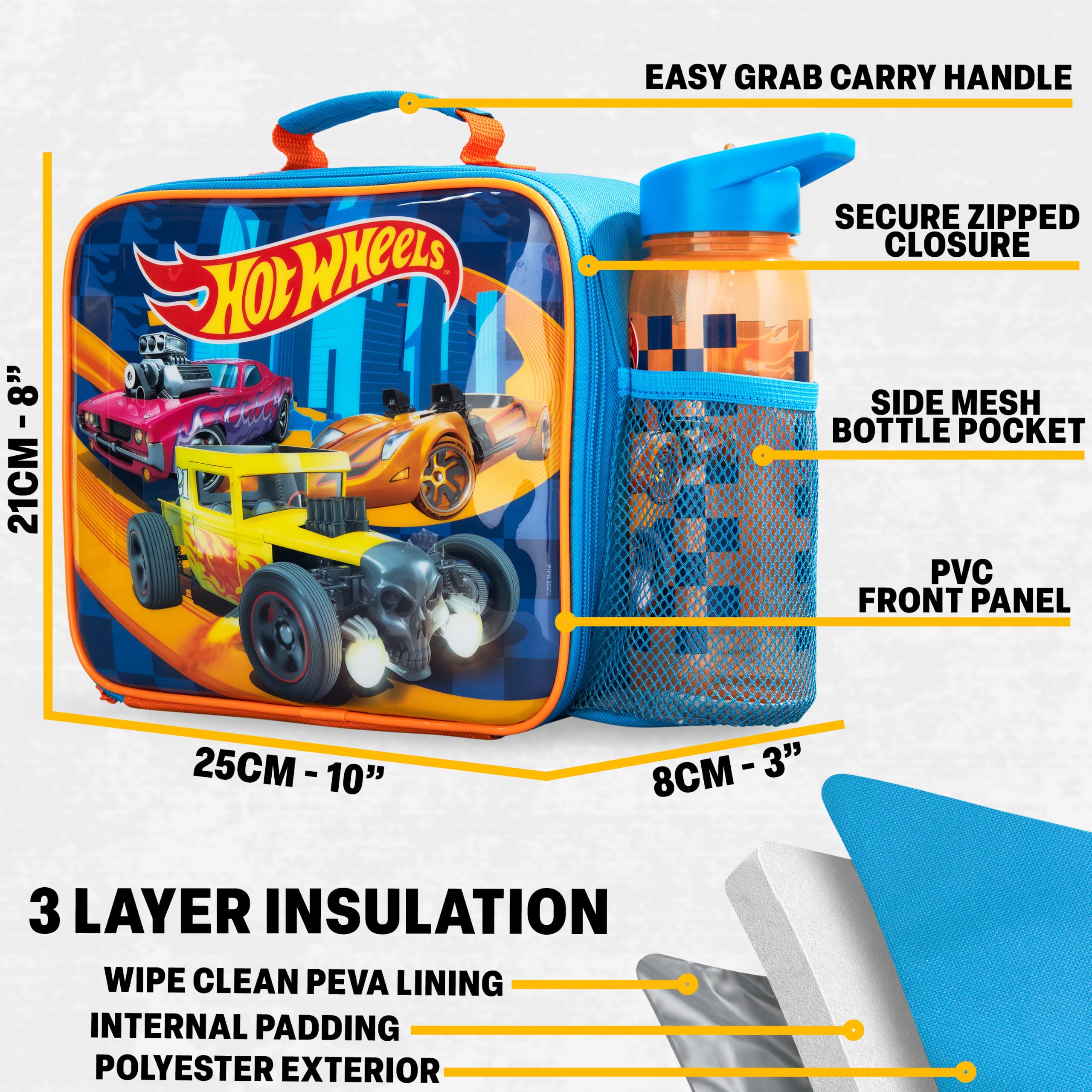 Get Trend Hot Wheels insulated bag interior showing PEVA lining to help keep food cool