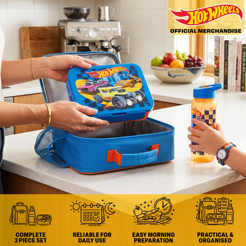 Get Trend Hot Wheels bento box close-up showing compartment layout for portion control