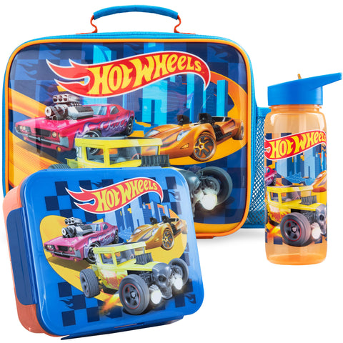 Get Trend Hot Wheels lunch set front packaging showing racing graphics and contents