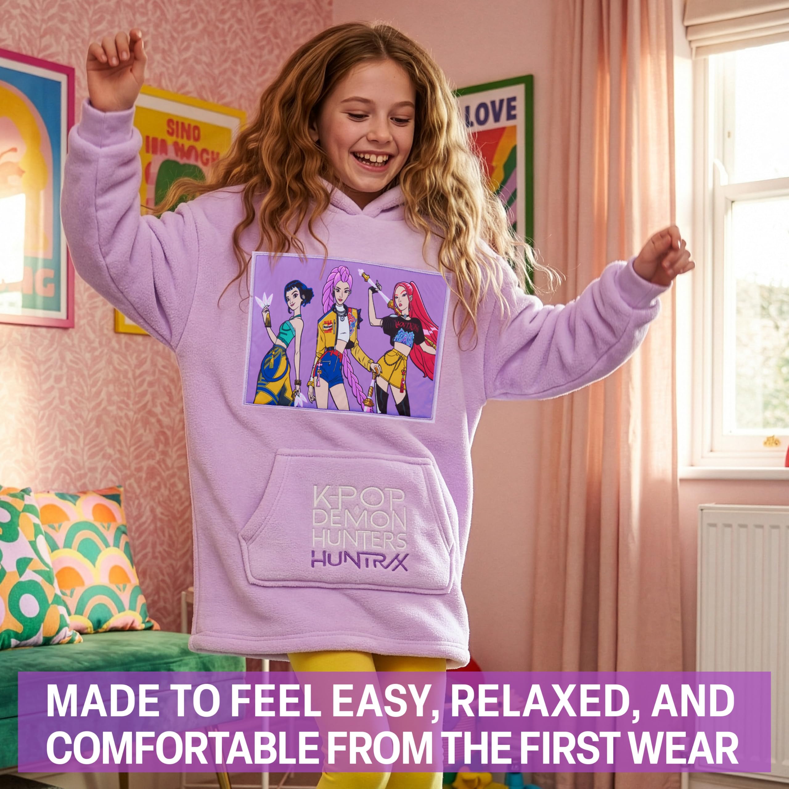 Get Trend Huntrix worn by girl lounging to show comfort and fit