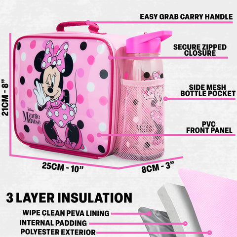 Get Trend Minnie Mouse bag interior showing PEVA lining to help keep food cooler