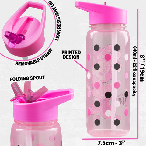 Get Trend Minnie Mouse set beside a standard backpack showing size and portability