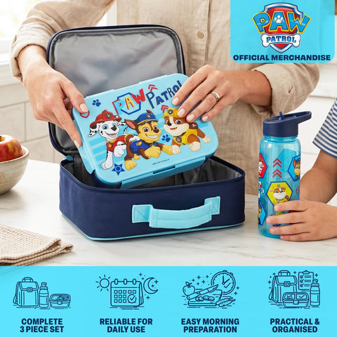 Get Trend Paw Patrol bento open to display three compartments and secure lid