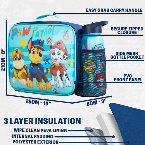 Get Trend Paw Patrol water bottle close-up with flip-top straw and BPA-free benefit