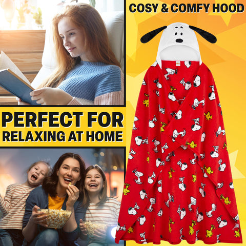 Get Trend Snoopy fabric closeup showing plush fleece texture and softness