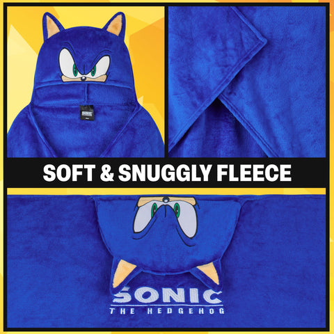 Get Trend child wearing the hooded blanket demonstrating comfort and mobility benefit