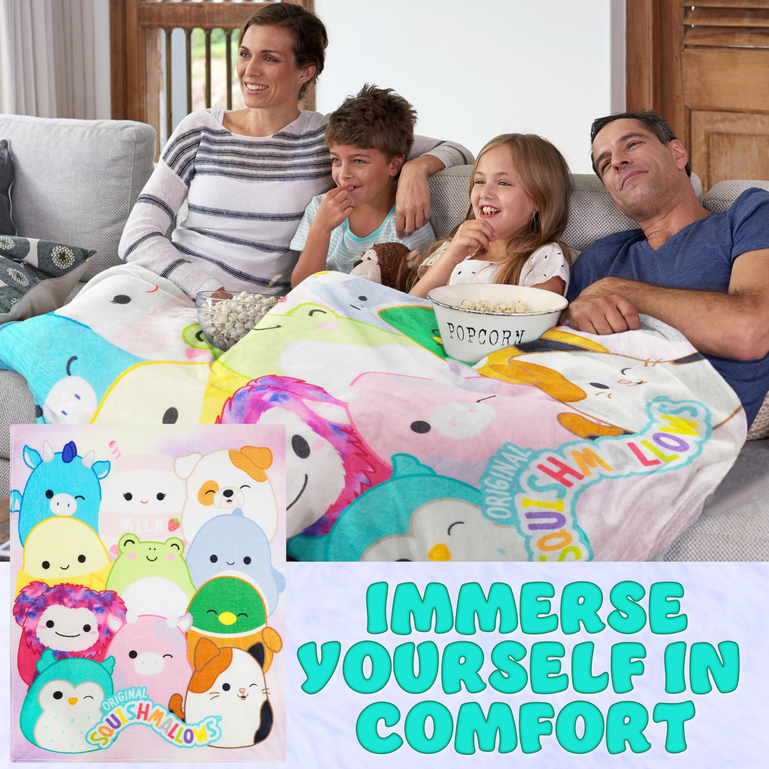 Get Trend blanket wrapped around child for warmth and playful design
