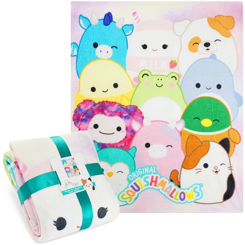 Get Trend front packaging showing colorful Squishmallows artwork and cozy appeal