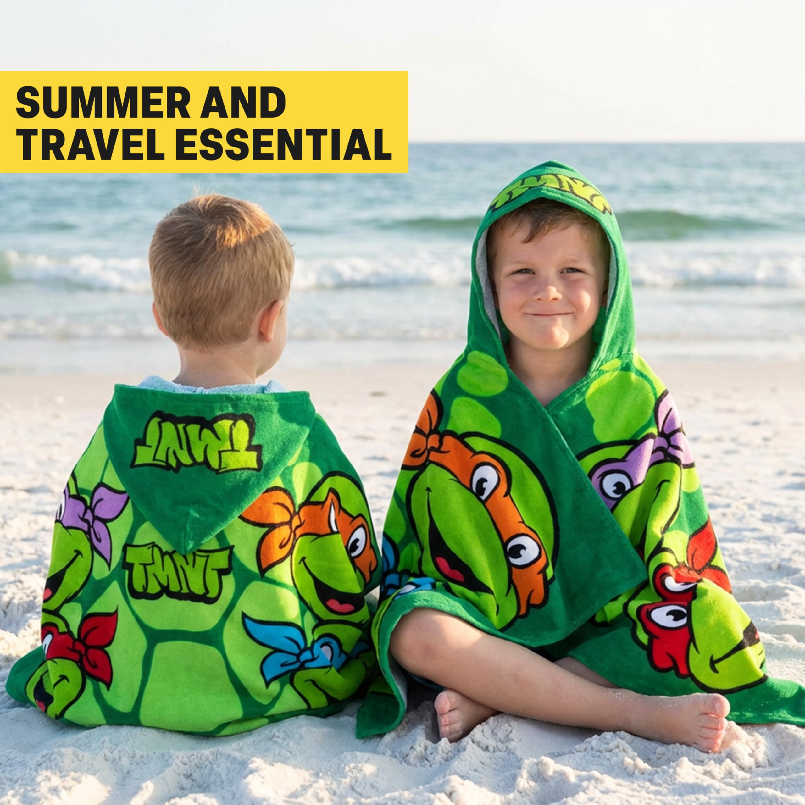 Get Trend child wearing towel poolside demonstrating easy on-off and coverage