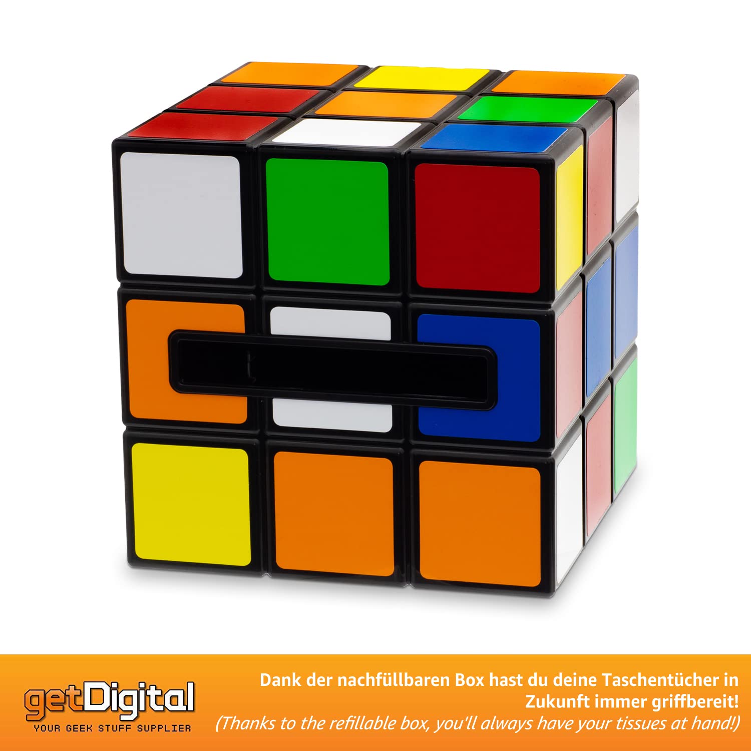 getDigital magic cube size comparison with hand illustrating compact scale