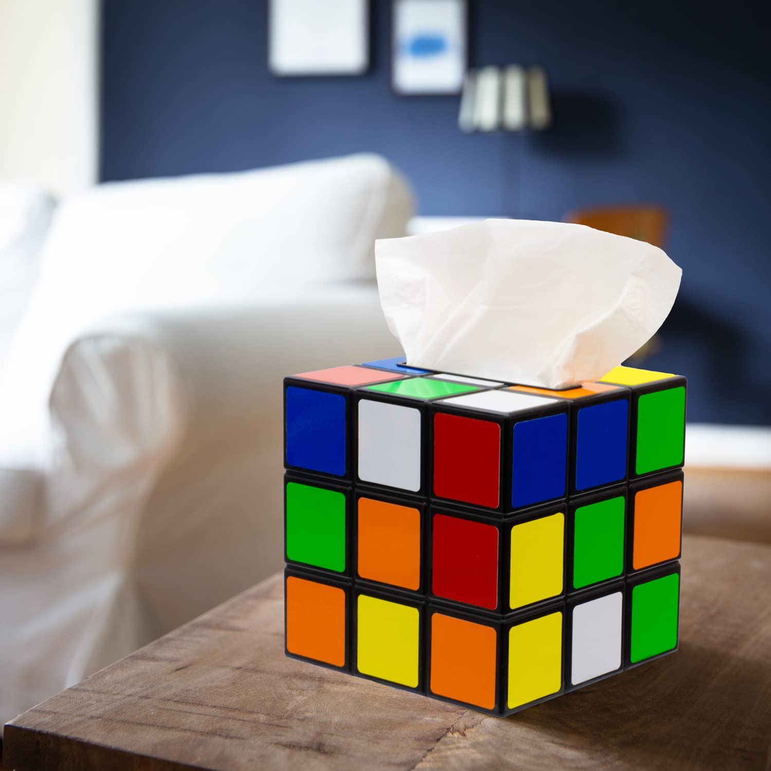 getDigital magic cube top opening detail with tissues ready for dispensing