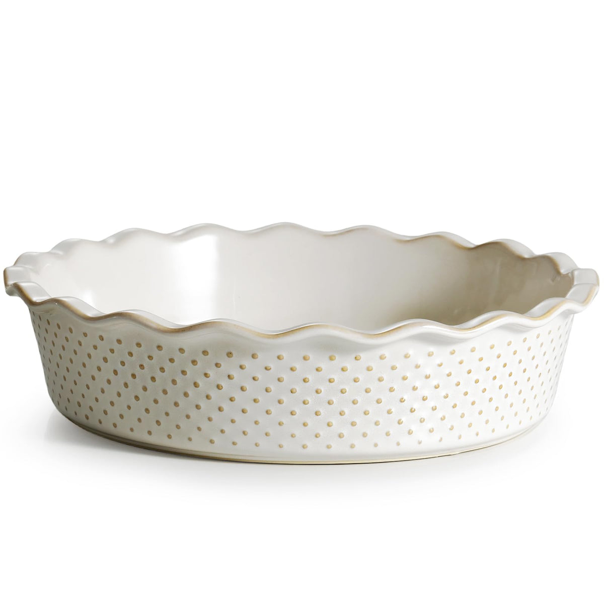 getstar ceramic pie pan front view showing farmhouse look and serving-ready finish