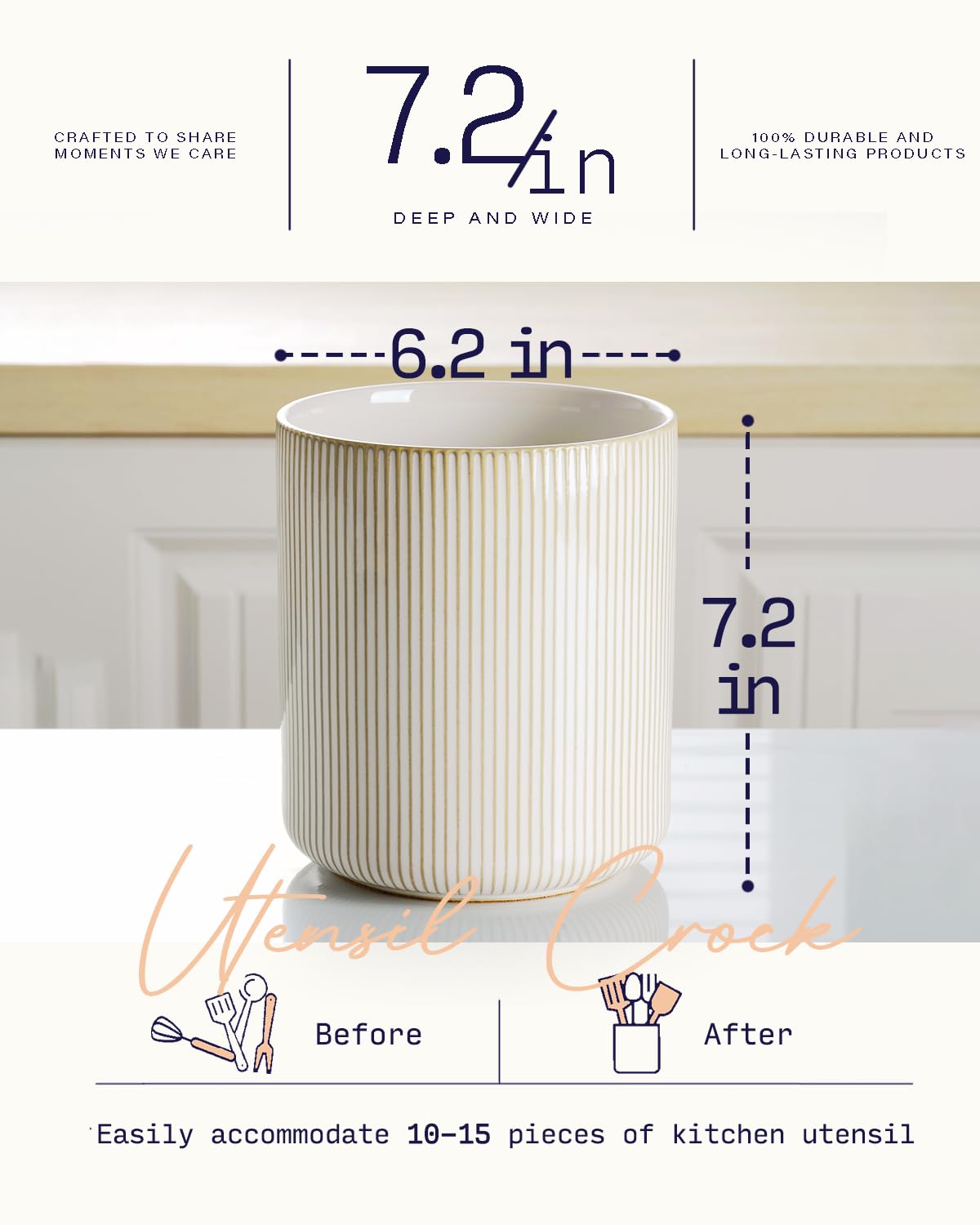 getstar crock with utensils for scale demonstrates 15-tool capacity benefit