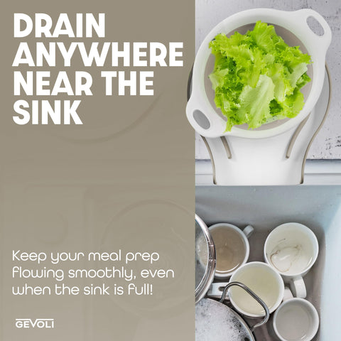 Gevoli small colander expanded draining berries with compact convenience