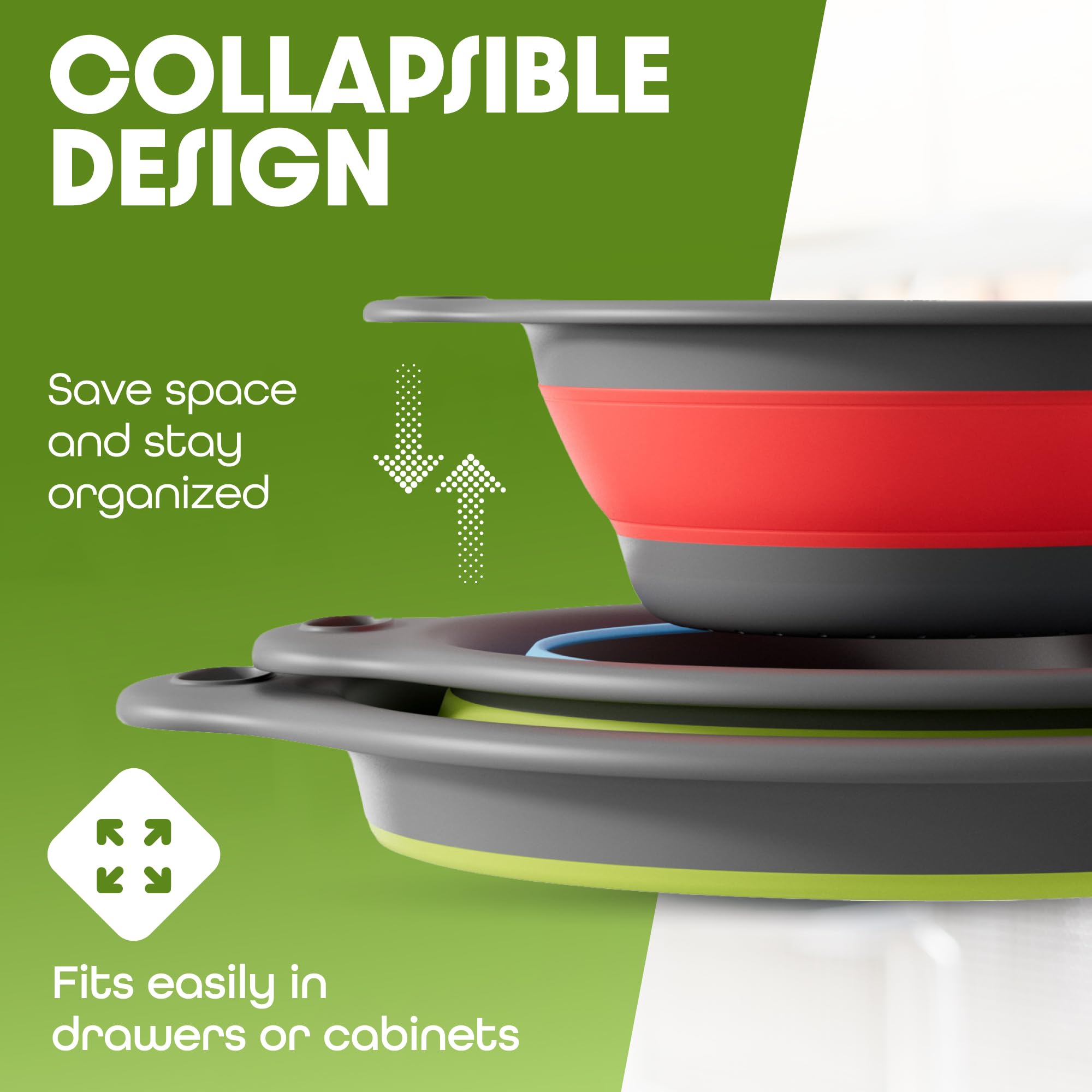 Gevoli self-draining tray closeup showing grooved channel for splash-free draining