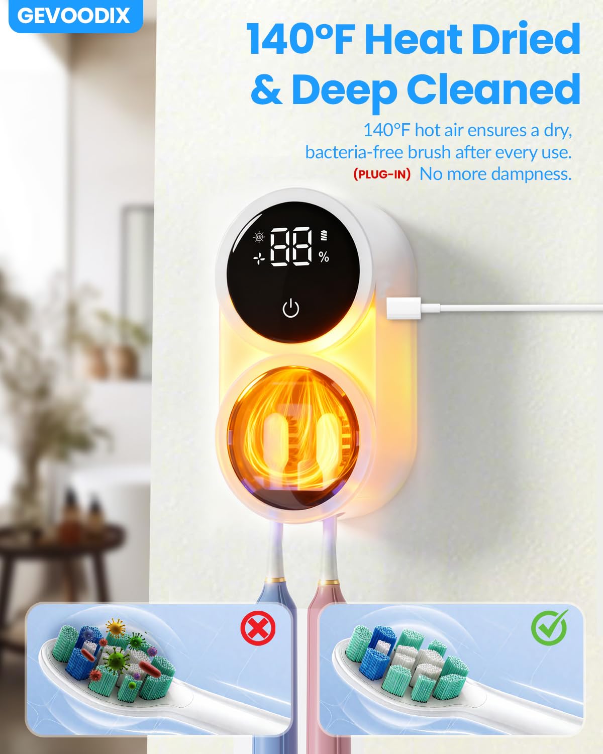 GEVOODIX holding kids toothbrushes separately for family hygiene